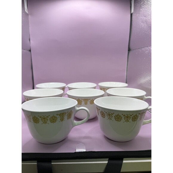 Corelle Other - Vintage Corelle Pyrex Butterfly Gold Coffee Tea Cups Mugs s Set Of 8